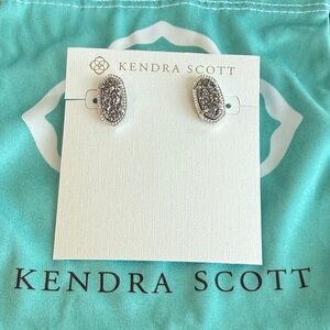 Kendra Scott Drusy Glittering Silver Earrings
